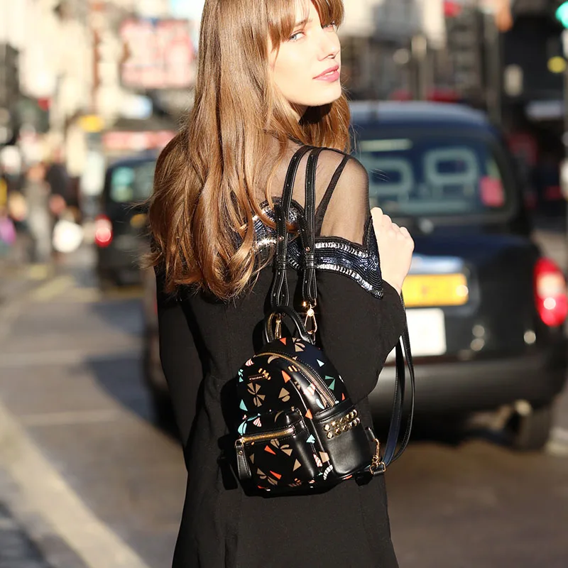 Миниатюрный Модный женский рюкзак в Корейском стиле улззанг милый с узором