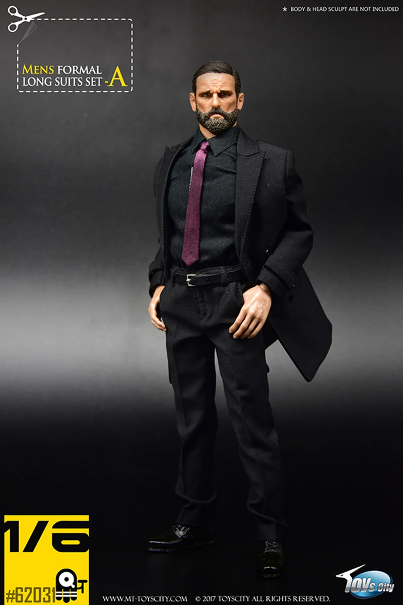 1/6 комплект одежды с фигурками коричневый/черный 1/6 ToysCity TC 62031 джентльменский мужской пиджак формальный костюм набор F 1" Мужская фигурка игрушка для тела