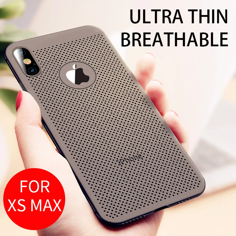 iHaitun Luxury Case For iPhone 11 Pro Max Cases Hollow Heat Dissipation Back Cover XS MAX XR X 10 7 8 Plus Hard PC | Мобильные