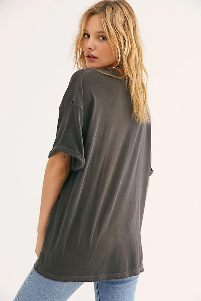 Богемный Вдохновленный Make Waves Boyfriend Tee Distressed trim Повседневная летняя футболка для женщин gypsy chic tee top негабаритная графическая футболка
