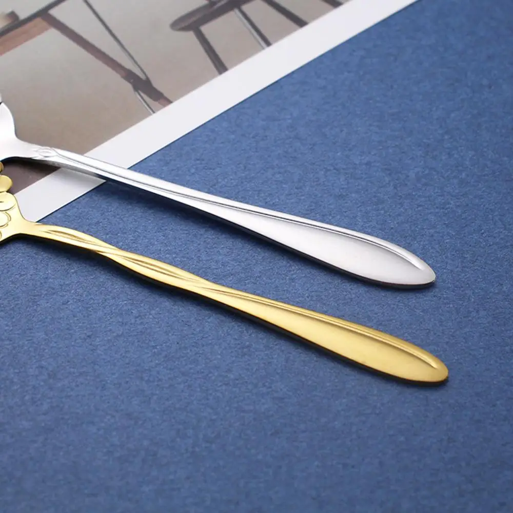 8 шт./лот Милая креативная ложка в форме цветка металлическая из нержавеющей