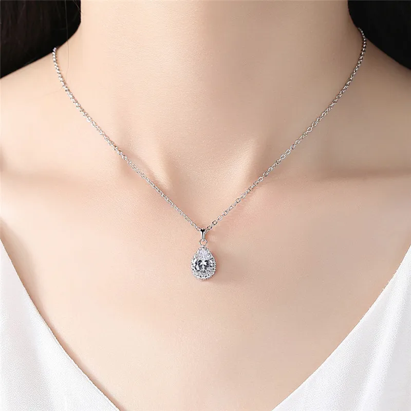 Геометрические капли воды модное платье ожерелье для женщины подарок слеза