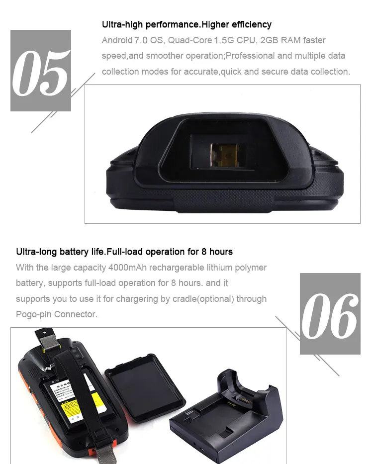 Caribe PL-40L Android Портативные Промышленные КПК сборщик данных с 1D лазерный телефон сканер штрих-кода и 8MP камера