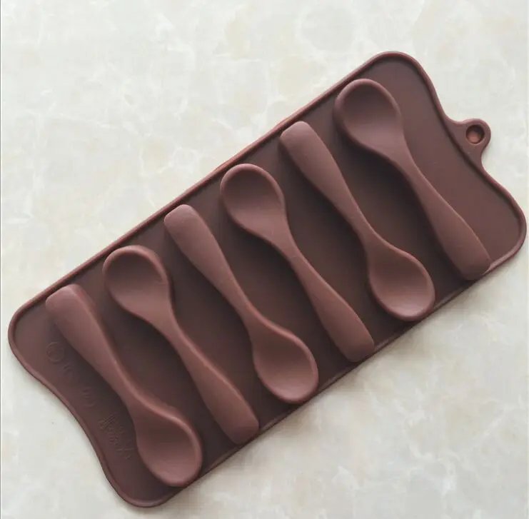 6 Полость даже Ложка силиконовая форма для шоколада ледяная пищевой материал