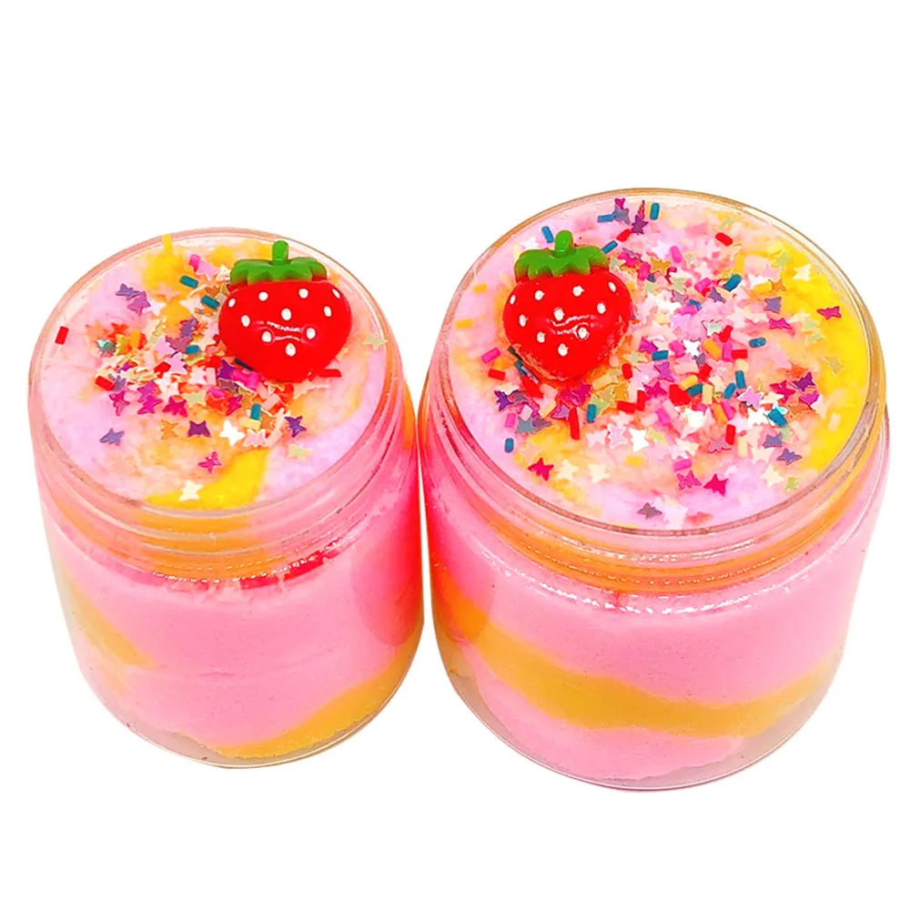 Клубничное облако для смешивания грязи Красочные DIY прозрачные слизи игрушки