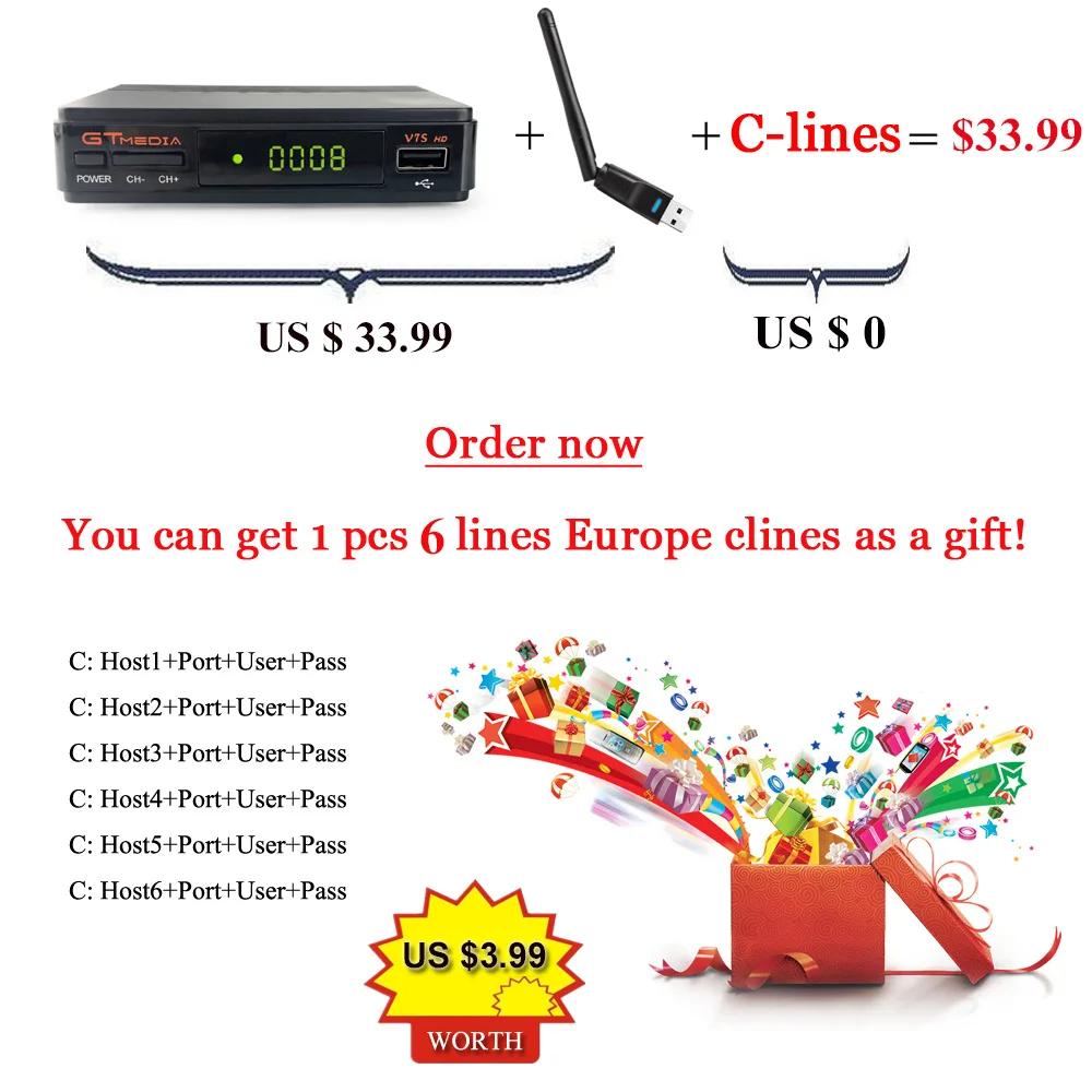 Decodificador спутниковый ТВ приемник Freesat v7s обновление до gtmedia v7s hd с USB Wifi 1 год Европа CCcam Cline Испания v8 nova