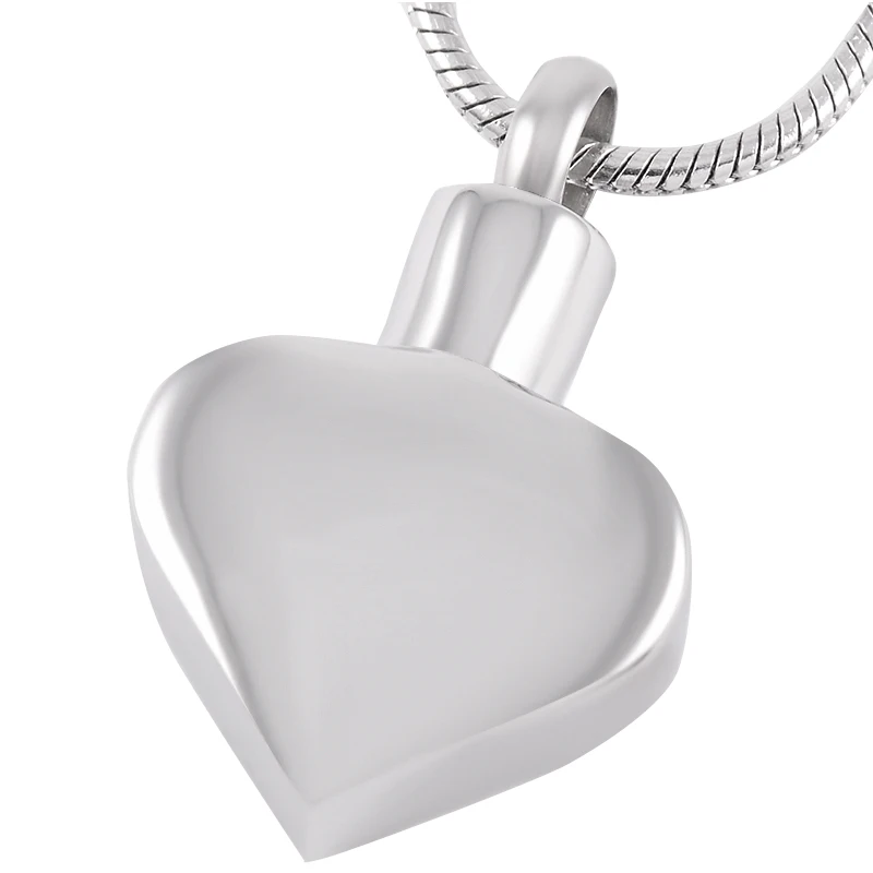 

IJD9311 Heart Cremation Jewelry Engravable Stainless Steel Keepsake Urn Necklace Hold Human/Pet Ashes Memorial Jewelry Holder
