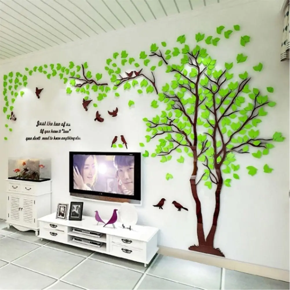 Наклейка на стену для дома 3D акриловая самодельная наклейка дерево влюбленных