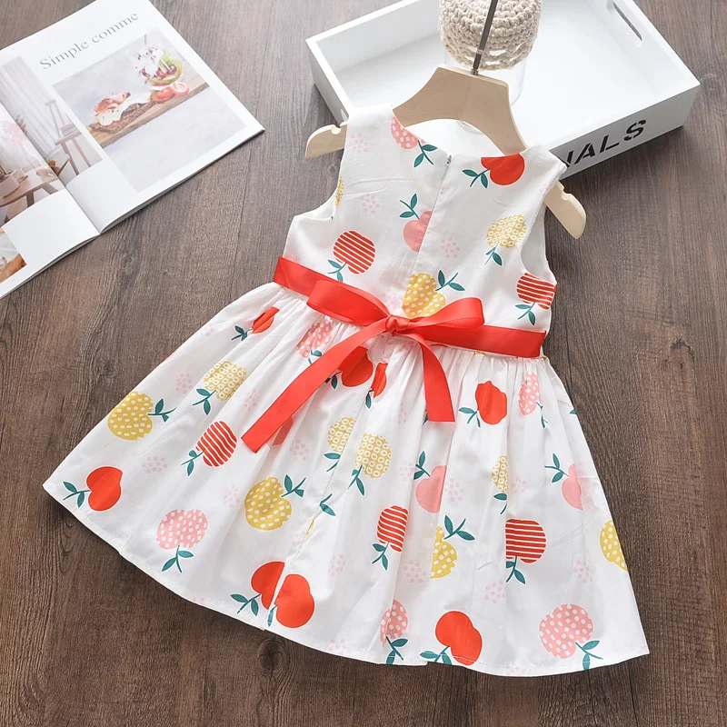 Летнее хлопковое платье для девочек оптовая продажа детская одежда без рукавов