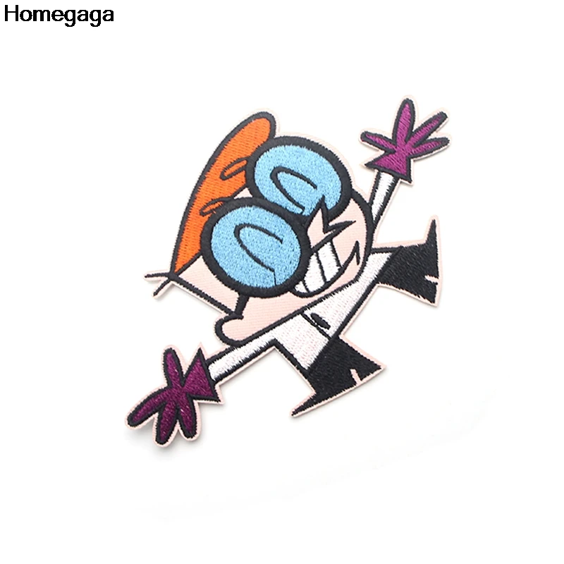 Homegaga Dexter's Laboratory аппликационные заплатки Сделай Сам утюжок на обувь джинсовая сумка рубашка одежда наклейки вышитые значки D2090