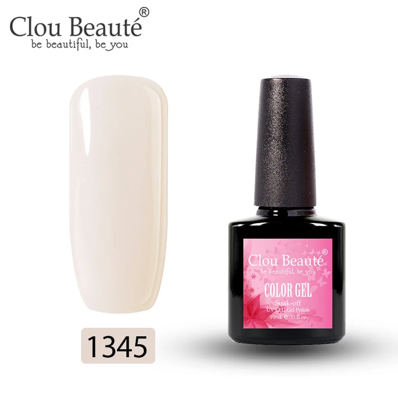Clou Beaute Гель-лак для ногтей УФ Гибридный гвоздь Art Vernis Полупостоянный Гель-лак для ногтей 10 мл замачиваемый эмаль белый - Цвет: 1345