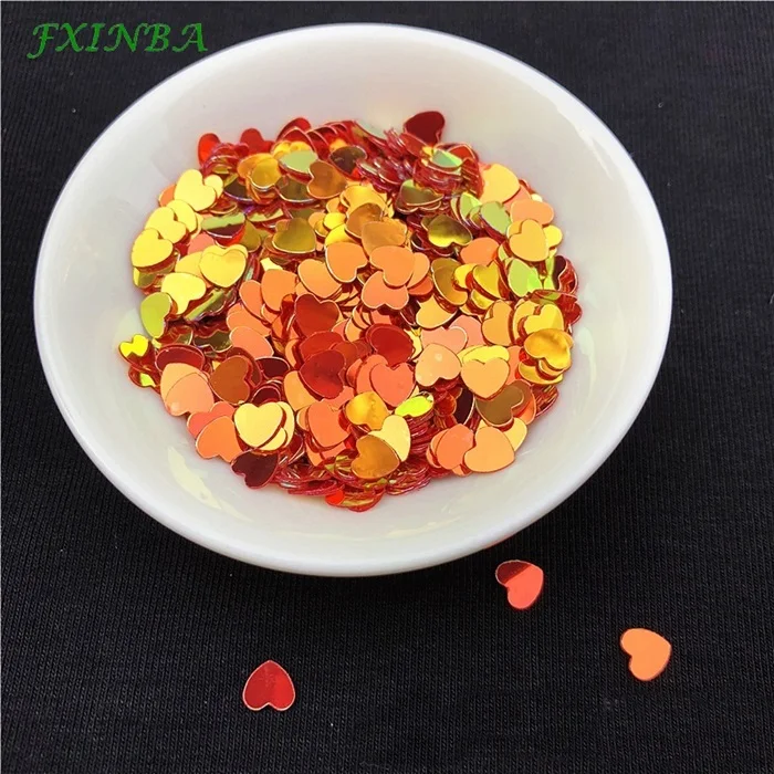 09-Deep Red FXINBA 10 г/упак. блестки в форме сердца, ПВХ, блестки для ногтей, блестки, ломтики, ремесло, Лизун для детей, принадлежности для DIY, аксессуары, 4 мм - Цвет: 09-Deep Red