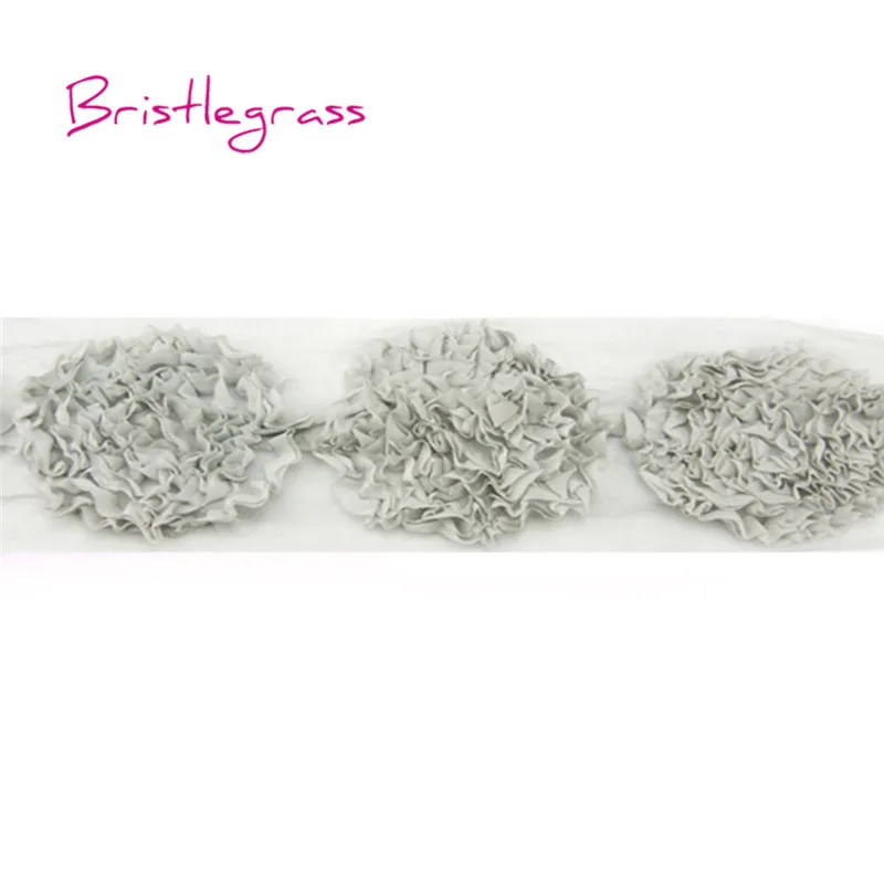 BRISTLEGRASS 1 ярд 4,3" 11 см шифон цветы тюль сетка кружевной отделкой Детская повязка Люкс Свадебное платье Костюм DIY Швейные ремесла