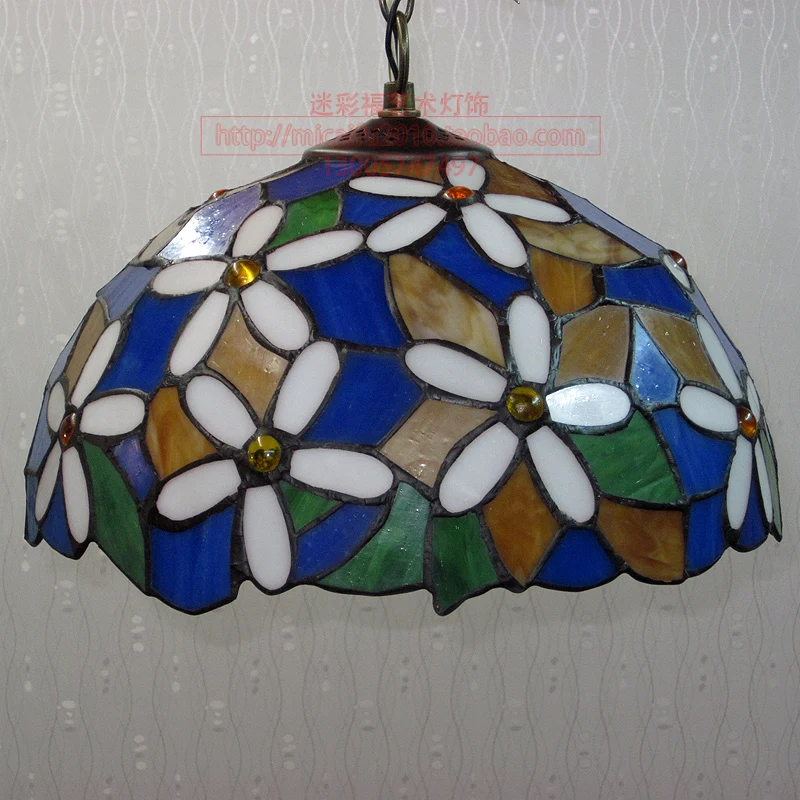 12 дюймов Европейский стиль деревня Тиффани цветок стекло подвесной светильник