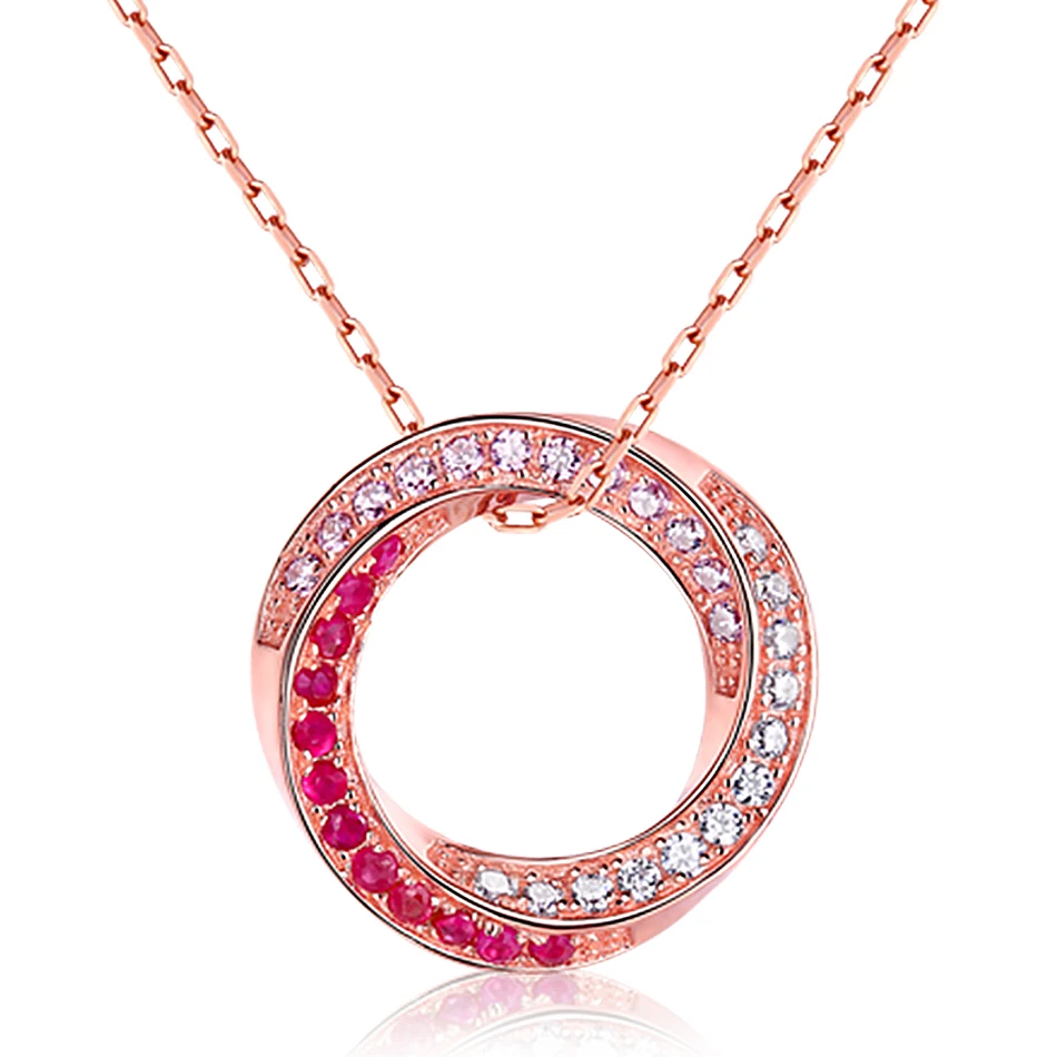 Red Corundum ALLNOEL Серебро 925 ювелирное ожерелье для женщин красный корунд синий корунд длинное ожерелье для свитера свадебный подарок Любовь Вихрь 75 см - Цвет камня: Red Corundum