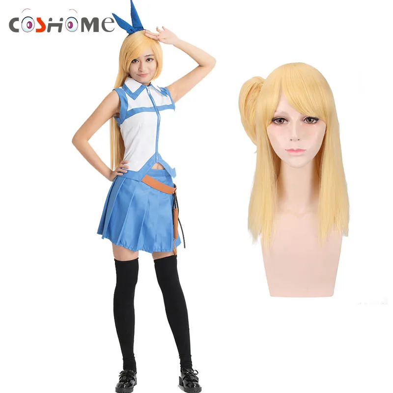 Костюм для косплея Люси из волшебного хвоста Coshome униформа девочек топ юбка пояс