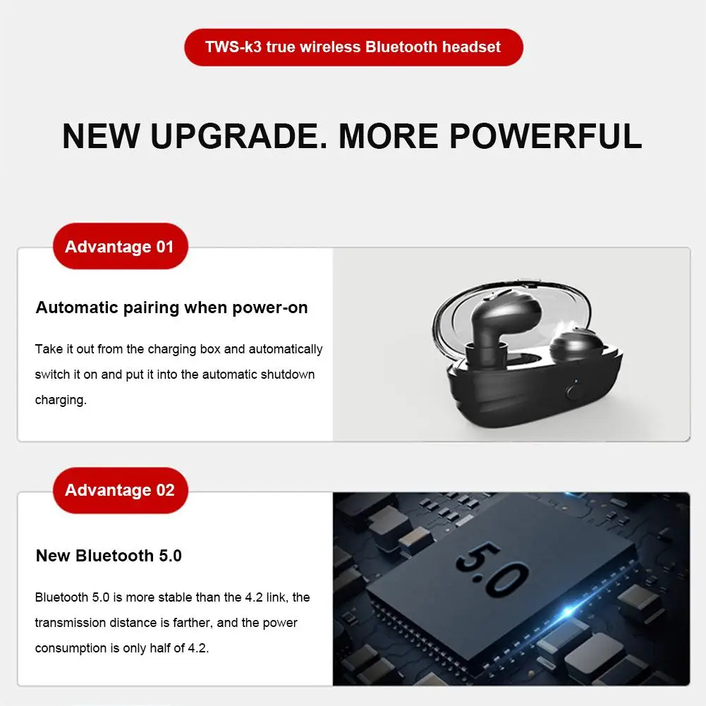 TK3 Bluetooth 5 0 Спорт стерео звук Качество Беспроводной музыкальные наушники