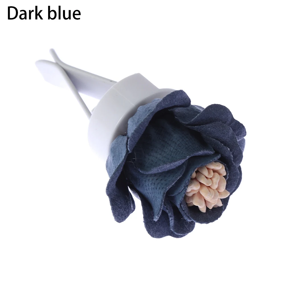 dark blue Автомобильный орнамент, духи с ароматом камелии, клип, освежитель воздуха, Авто кондиционер, вентиляционный парфюм, бальзам, аромат, авто цветочное украшение - Название цвета: dark blue