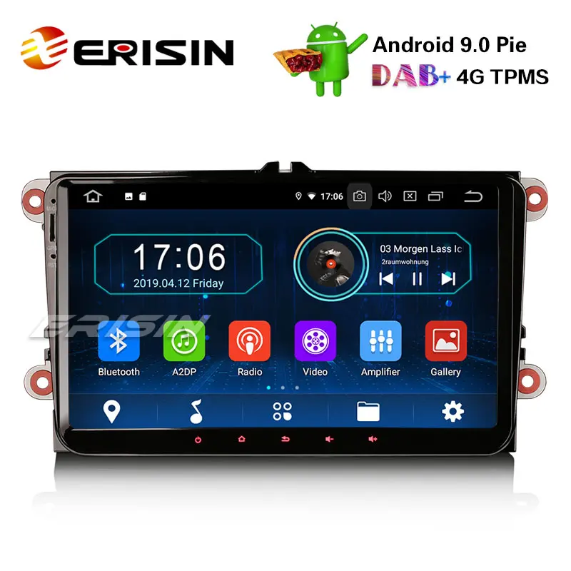 Erisin ES8901V 9 &quotAndroid 0 Автомобильный GPS Satnav 4G DAB + TPMS усилитель для VW Golf MK5 Tiguan T5 Seat Skoda Superb