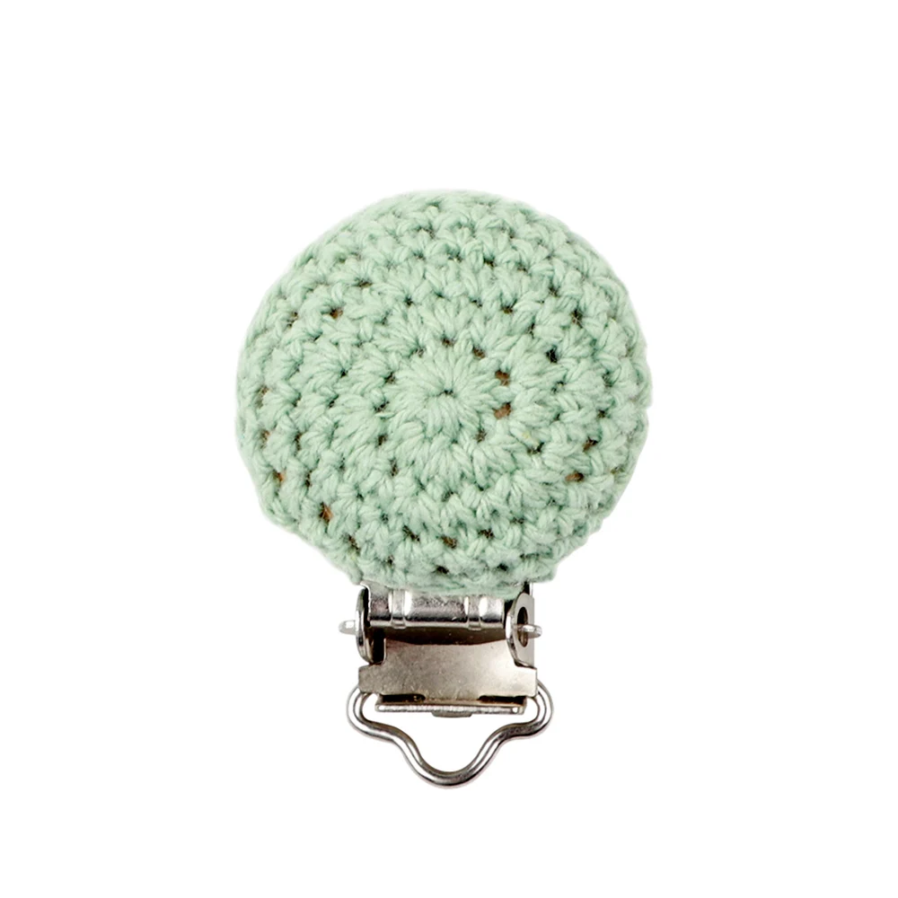 MJ006-23 TYRY.HU 1pc fox Pacifier Chain Clip Wooden crochet clip Food Grade Safety Silicone Clip Baby Teether Teething Bead Baby Products - Color: MJ006-23