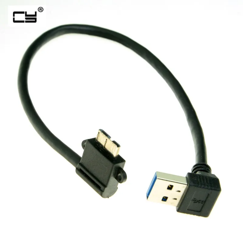 Вниз Угловой 90 градусов USB 3 0 к Micro 10Pin левый кабель 20 см для сотового телефона и