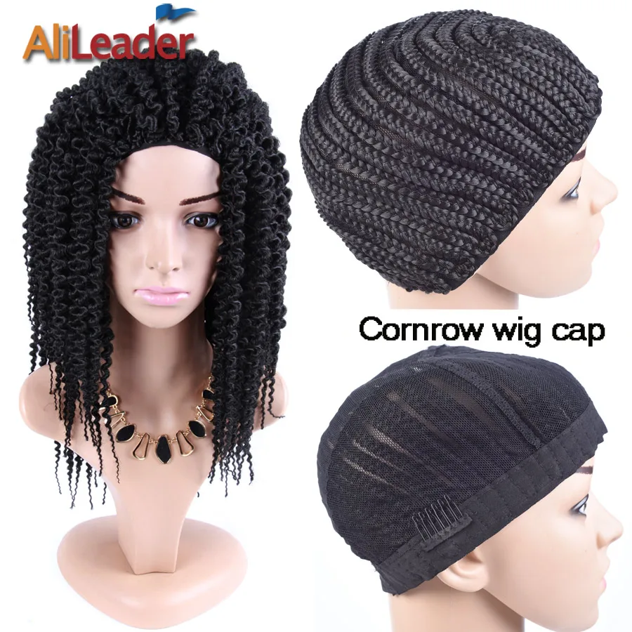 Alileader Cornrow Wig Caps Good Quality Braided Wig Cap Easy Cap For Hair Braiding New Cheap Wig Tools Crochet Cap For Wigs 2Pcs