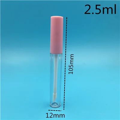 2.5 ml pink lid 50 шт. 5 мл прозрачный пластиковый блеск для губ тюбики для подводки глаз Тушь для ресниц косметические пустые упаковочные контейнеры - Цвет: 2.5 ml pink lid