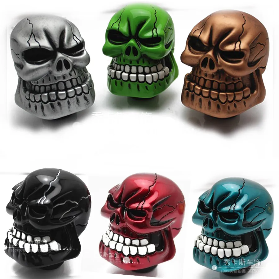 

Universal for Almost Car Manual Operation Car Gear Shift Knob Shifter Lever Resin Skull 6Colors Big Promotions