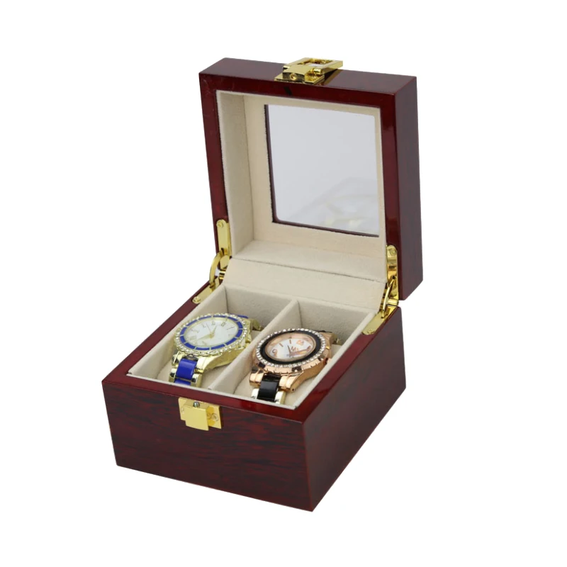 2019 Luxury 2 Grids Handmade Wood Watch Box Clock Case Time for Holding | Наручные часы