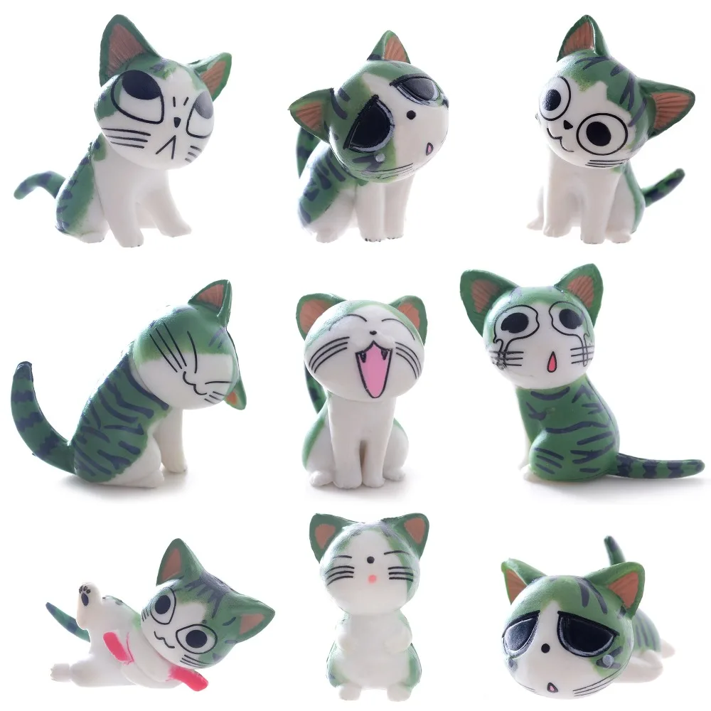 5 милых стилей! 9 шт. Мультяшные мини кошки для мальчиков детская коллекция милый