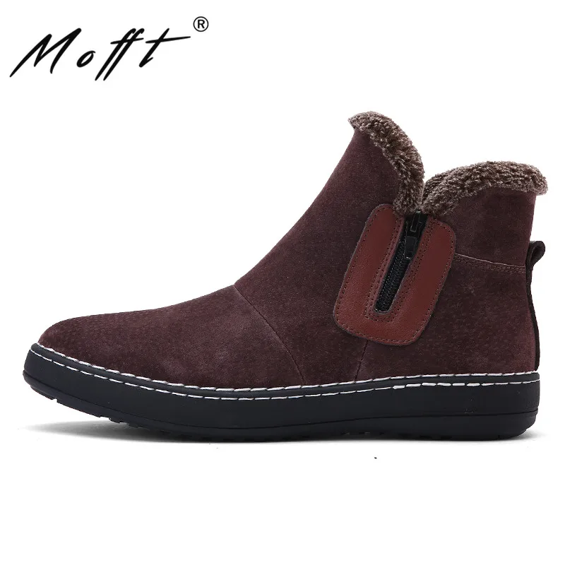 Зимние плюшевые теплые ботинки мужские замшевые модные удобные зимние высокие
