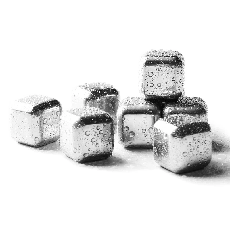 

Superior Stainless Steel Whiskey Ice Cubes Pack of 4PCS or 6PCS Beverage Chilling Cubes Reusable Wine Chilling Stones BPA Free