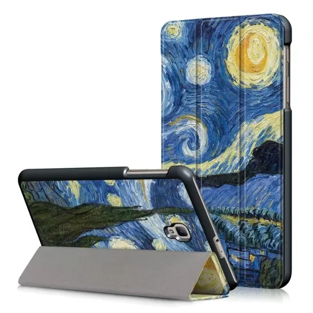Ultra Slim Смарт откидной флип чехол для t380 защитный магнит Smart Cover для Samsung Galaxy Tab 8.0 t380 T385+ ручка - Цвет: Золотой