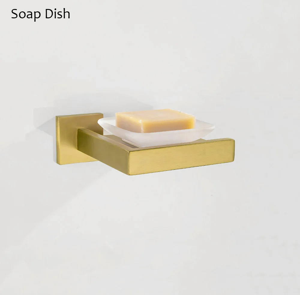 Soap Dish Золотой Матовый держатель для туалетной бумаги держатель для полотенец крюк мыльница туалетная щетка аксессуары для ванной комнаты Набор аксессуаров - Цвет: Soap Dish