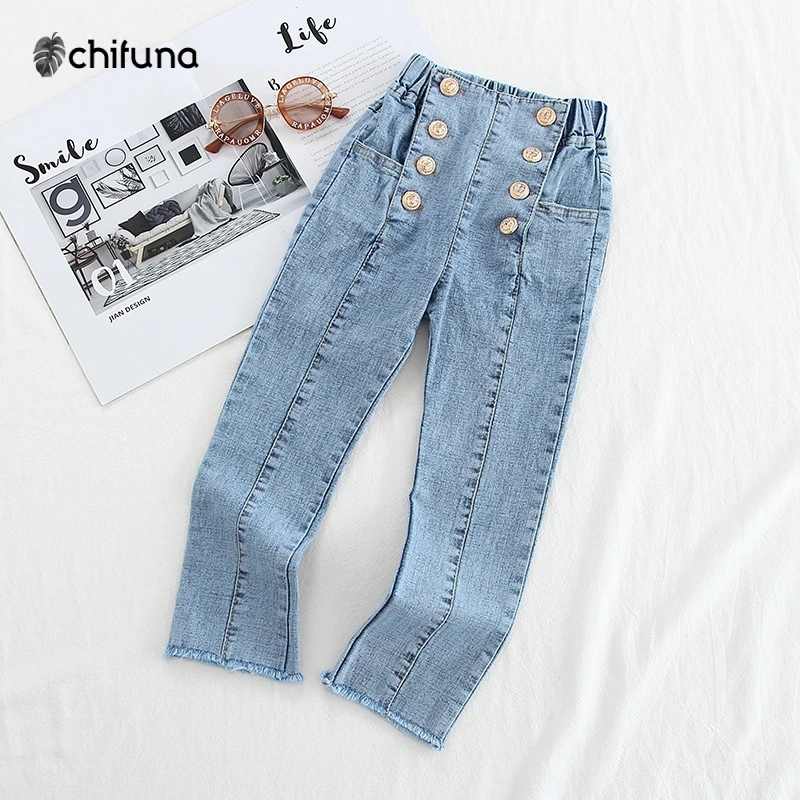 Chifuhna/Новые летние однотонные синие штаны модная повседневная одежда детская