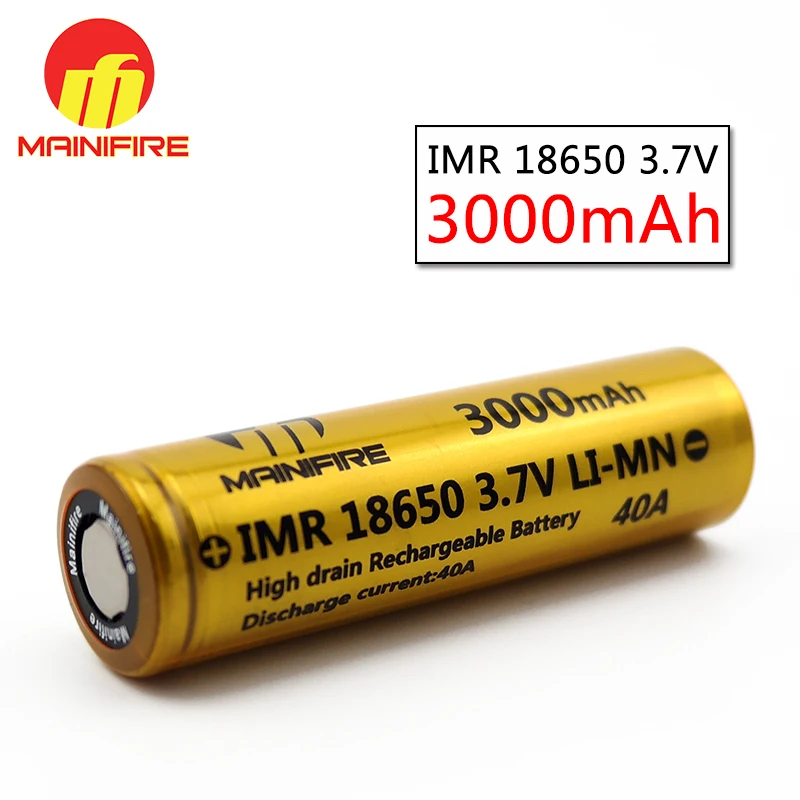 1 шт. Minifire 18650 3000 мАч батарея 3 7 в литий ионная аккумуляторная Высокая разрядка 40А