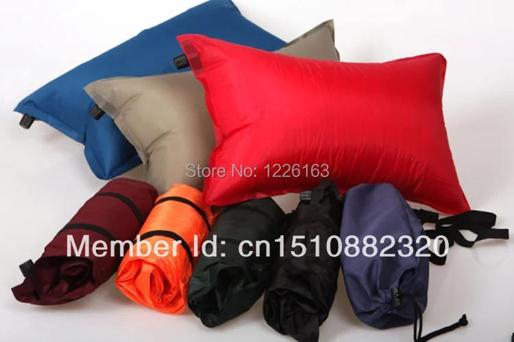 double sided flocking Travel Automatic inflatable pillow cushion rectangle shapePlane body hotel camping random color | Спорт и