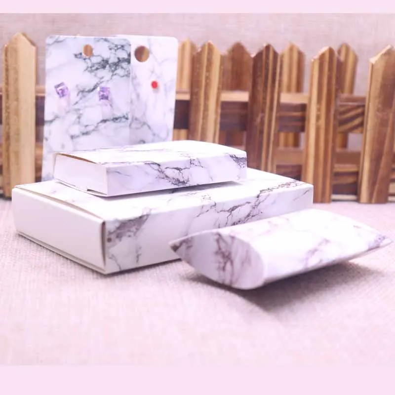 Белая Подарочная коробка Marbel для ювелирных изделий цветная подарочная ожерелий