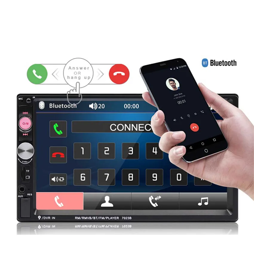 

Автомагнитола 2 din, мультимедийный плеер с сенсорным экраном 7 "HD, MP5, Bluetooth, USB, TF, FM, камерой, DVD-плеером