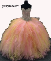 colorful quinceanera dresses long prom party beaded ball gown bridal dresses vestidos de 15 anos sweet 16 dresses