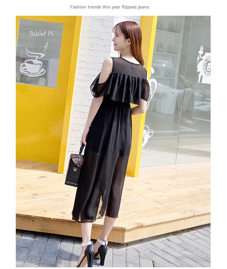 2019 летнее длинное шифоновое платье женское элегантное пляжное трапециевидной