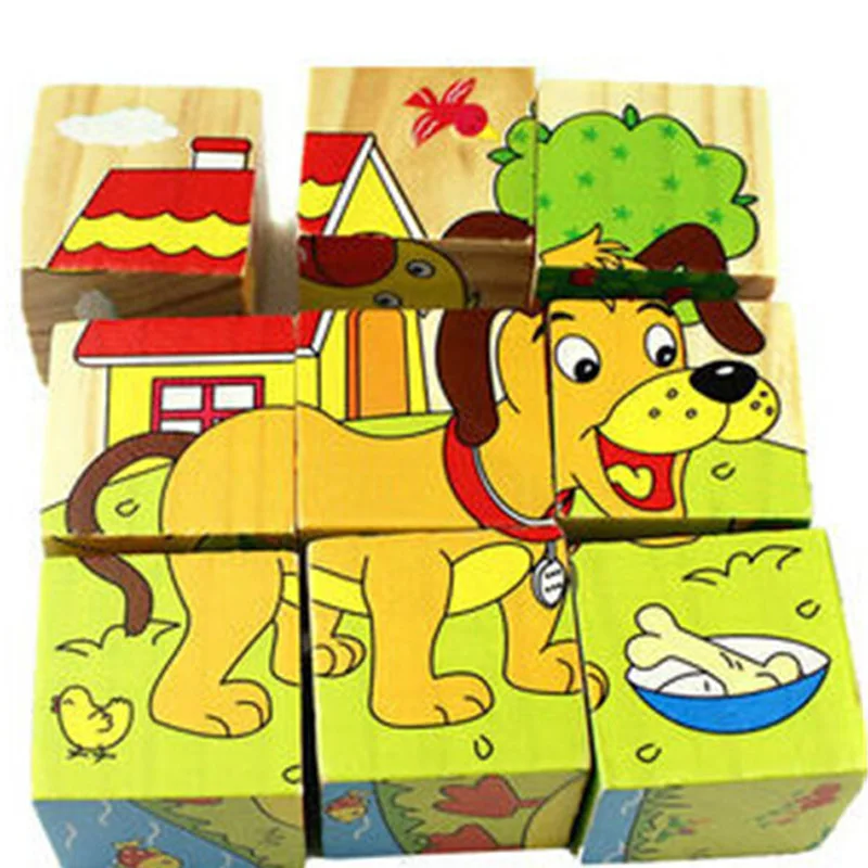 

Random Sending Wooden Puzzles Wisdom Jigsaw Education Toys Children Wooden Cartoon Animal Puzzle Toys Parent-Child Game