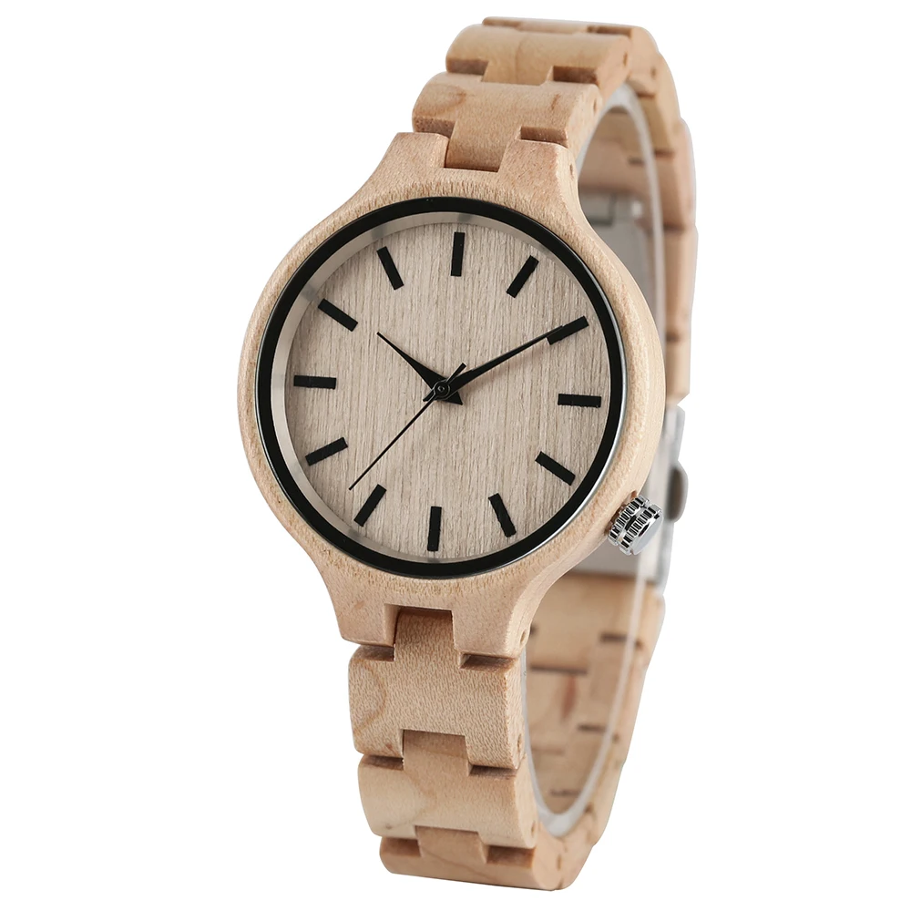 

Full Wooden Watch Simple Creative Women Quartz Bracelet Dress Wrist Watch Nature Wood Bamboo Handmade Gift relogio feminino