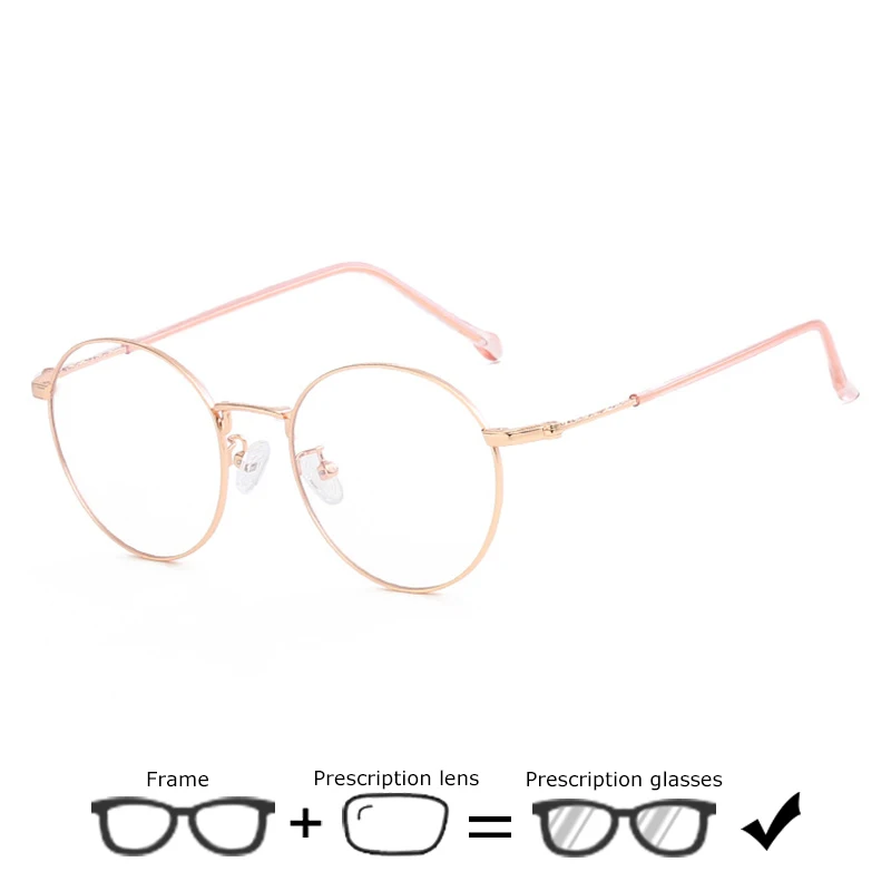 Новые круглые металлические очки для близорукости оптические мужчин и женщин