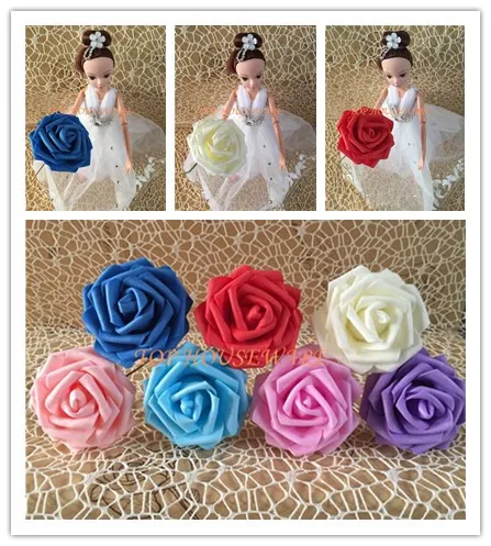 8 см оптовая продажа ПЭ пена большой цветок розы Искусственные цветы DIY свадебный