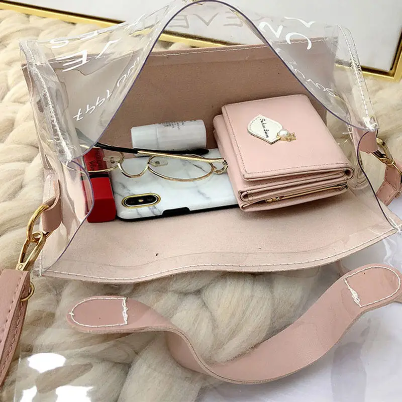 2019 Брендовые женские сумки прозрачная сумка из прозрачного ПВХ желе маленькая