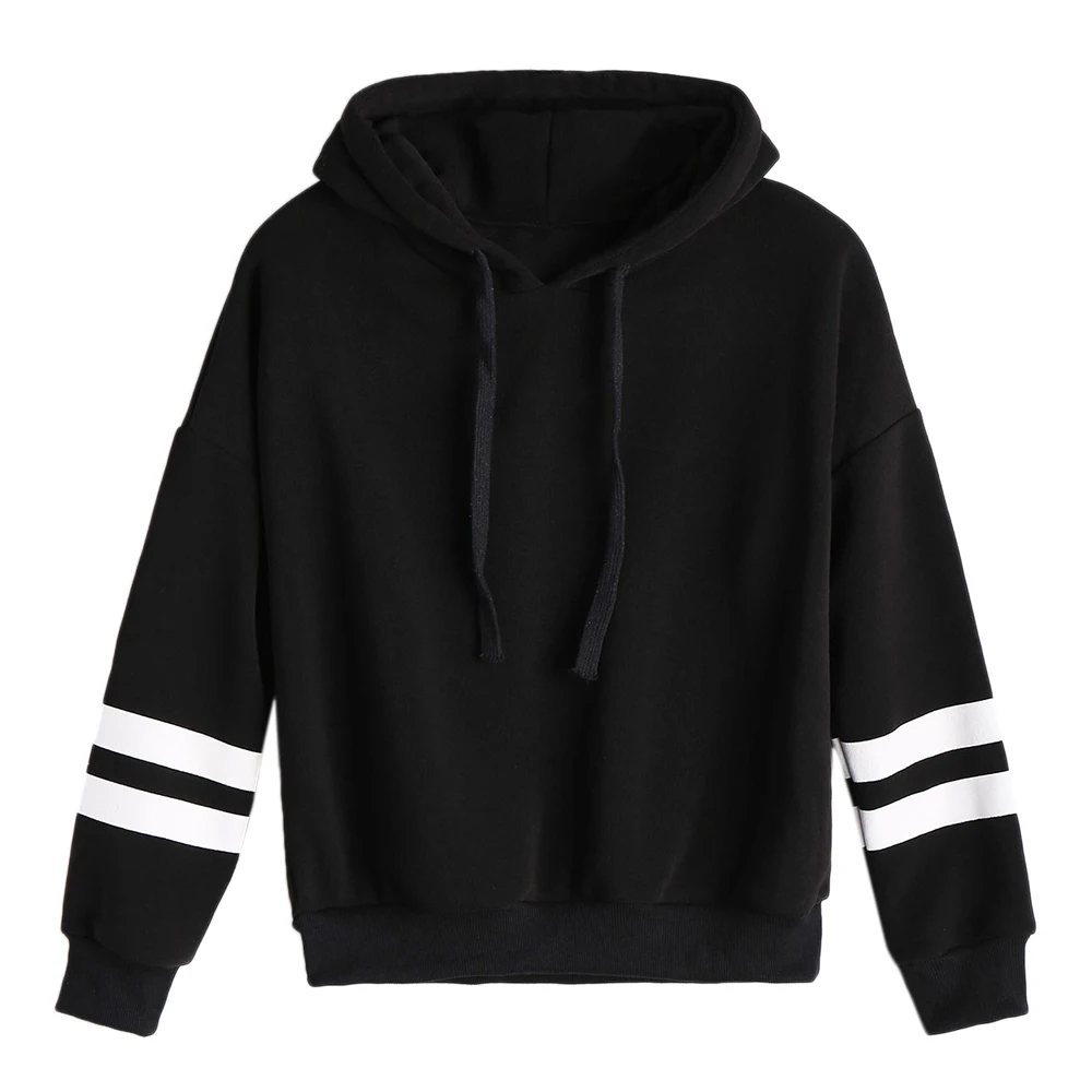 LANGSTAR Новая мода осень топы корректирующие для женщин Drop Shoulder Drawstring Полосатый