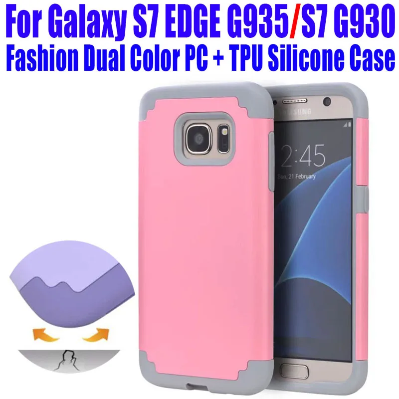 10 шт./лот аккумулятор чехол для Samsung Galaxy S7 край G935 G930 корейский двухцветный PC + тпу