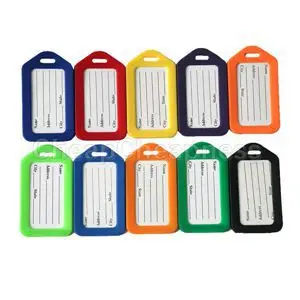 10Pcs Fashion Plastic Travel Luggage Tags Colorful Labels With Transparent Straps Ramdom Color | Багаж и сумки