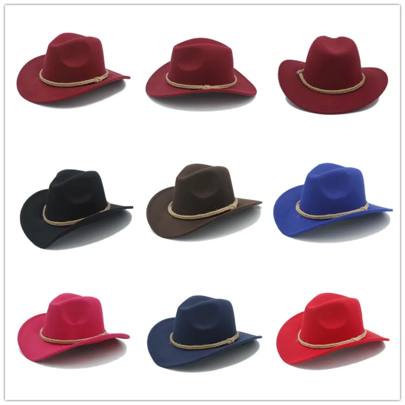 Шляпа в стиле ретро для мужчин и женщин ковбойская шляпа западном джентльмена с
